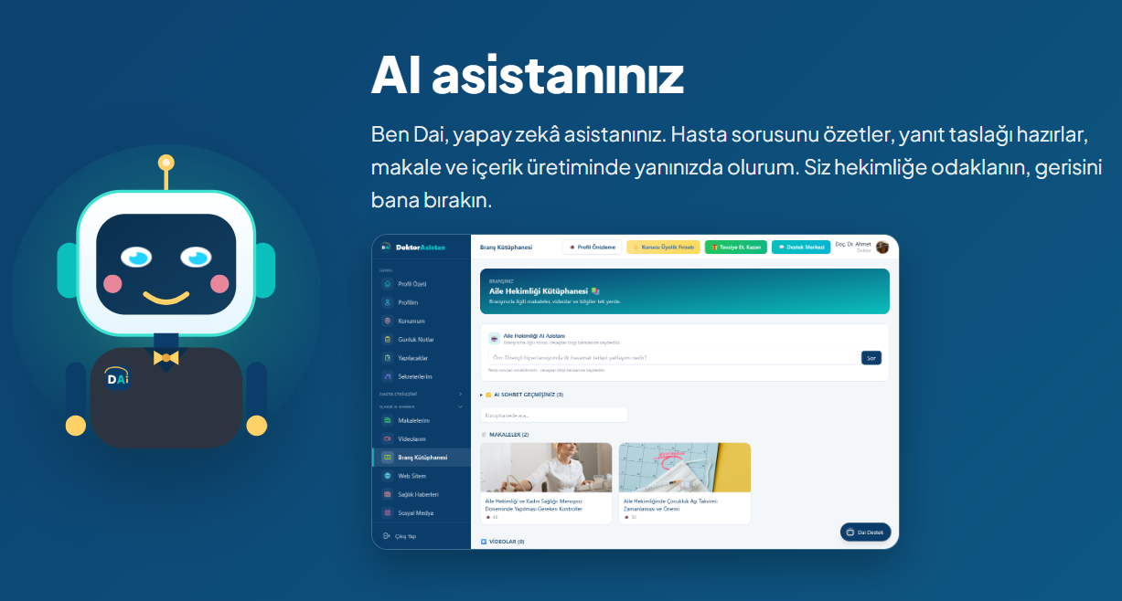 DoktorAsistan yapay zeka asistani Dai